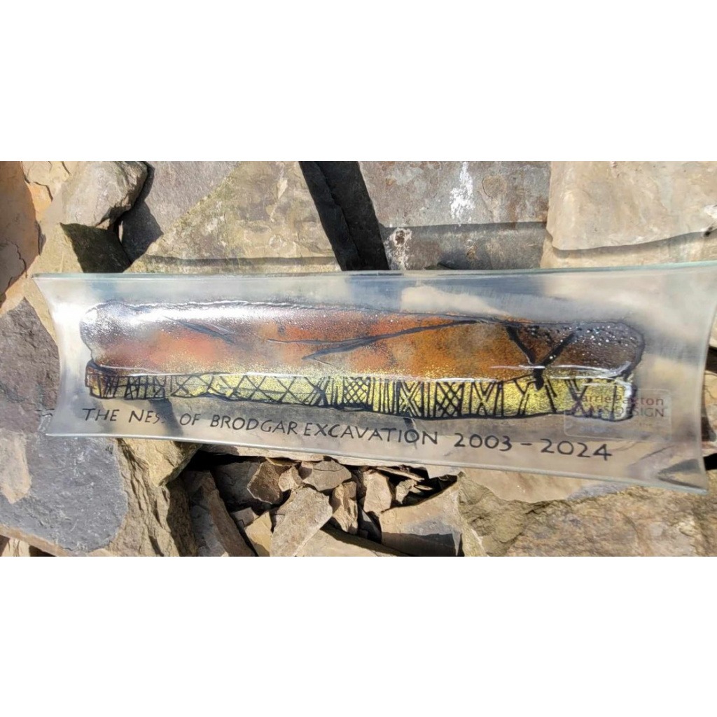 Limited Edition of 25 individually hand painted pieces for Ness - Glass Tray by Carrie Paxton